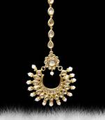 Multicolor kundan maang-tikka