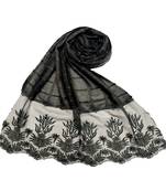 Black  Square Shaped Cotton Stole