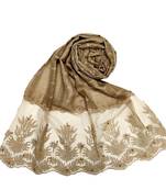 Brown  Square Shaped Cotton Stole