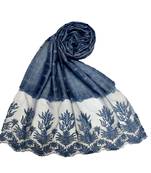 Blue  Square Shaped Cotton Stole