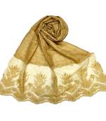 Yellow  Square Shaped Cotton Stole