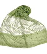 Green  Diamond And Pearl Studed Cotton Hijab