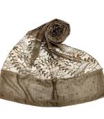Brown  Diamond And Pearl Studed Cotton Hijab