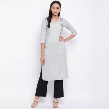women's printed straight rayon grey kurti 1