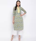 women's printed straight cotton multicolor kurti