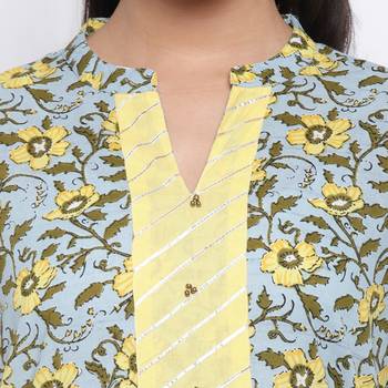 women's printed straight cotton multicolor kurti 5