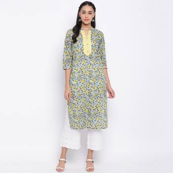 women's printed straight cotton multicolor kurti 6