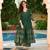 Green printed cotton silk salwar