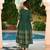 Green printed cotton silk salwar