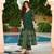 Green printed cotton silk salwar