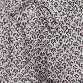women's printed straight cotton grey kurti with pant set 6