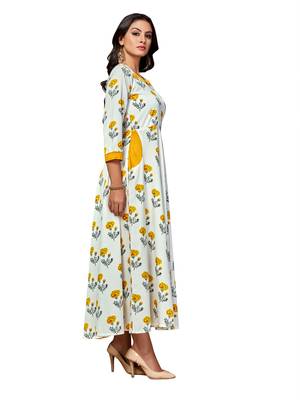 White printed polyester kurtas-and-kurtis 3