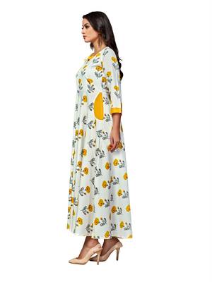 White printed polyester kurtas-and-kurtis 5