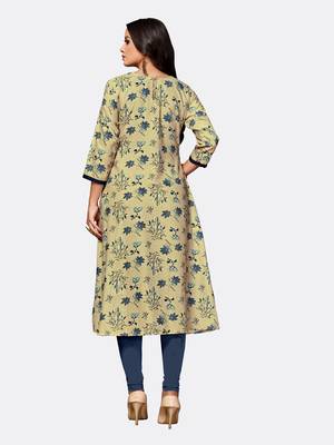Beige embroidered polyester kurtas-and-kurtis 2