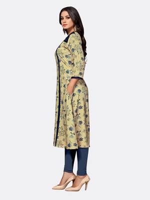 Beige embroidered polyester kurtas-and-kurtis 3