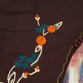 Brown embroidered polyester embroidered-kurtis 5