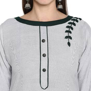 Grey embroidered rayon embroidered-kurtis 4