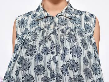 Grey printed polyester short-kurtis 5