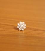 White Gold Plated Brass American Diamond Nose Ring