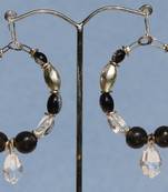 Black and Crystal Hoops.