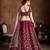 Maroon Embroidered Silk Unstitched Lehenga