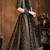 Black Embroidered Silk Unstitched Lehenga