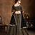 Black Embroidered Silk Unstitched Lehenga