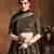Black Embroidered Silk Unstitched Lehenga