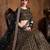 Black Embroidered Silk Unstitched Lehenga