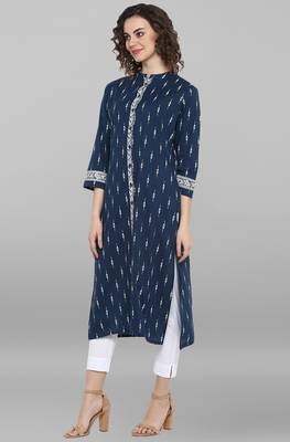 Janasya Blue printed cotton kurtas-and-kurtis 2