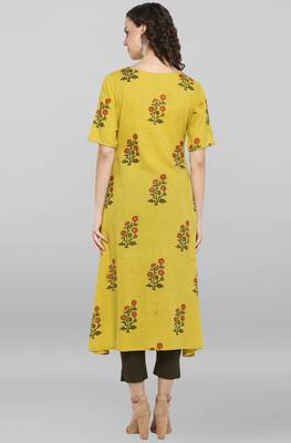 Lime printed cotton kurtas-and-kurtis 3
