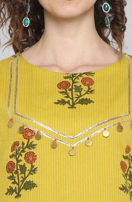 Lime printed cotton kurtas-and-kurtis 5