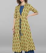 Janasya Light green printed cotton salwar