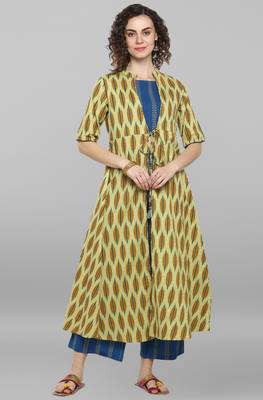 Janasya Light green printed cotton salwar 2