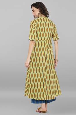 Janasya Light green printed cotton salwar 3