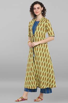 Janasya Light green printed cotton salwar 4