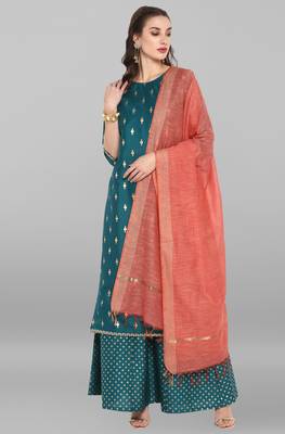 Green printed silk salwar 2