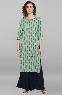 Janasya Light green printed cotton salwar 2