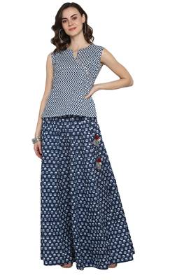 Janasya Blue printed cotton salwar 2
