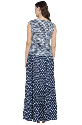 Janasya Blue printed cotton salwar 3