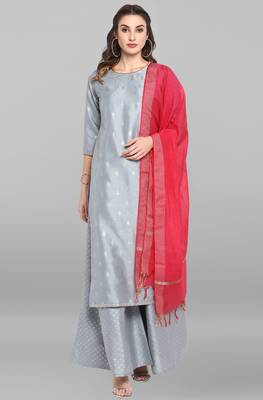 Grey printed silk salwar 2