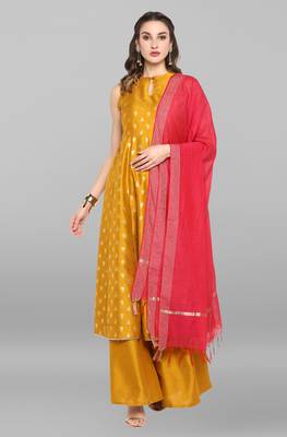 Mustard printed silk salwar 3