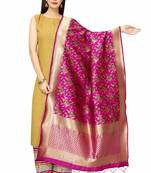 RaniPink Banarasi Silk Jacquard Woven Dupatta