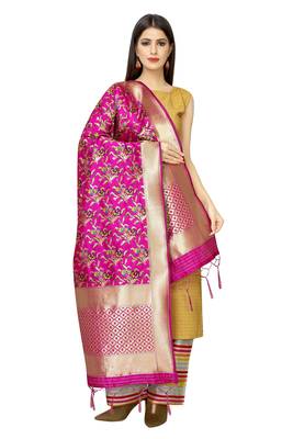 RaniPink Banarasi Silk Jacquard Woven Dupatta 3