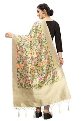 Gold Banarasi Silk Jacquard Woven Dupatta 2