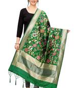 Green Banarasi Silk Jacquard Woven Dupatta