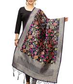 NavyBlue Banarasi Silk Jacquard Woven Dupatta