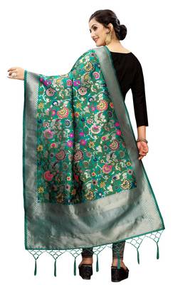 Rama Banarasi Silk Jacquard Woven Dupatta 2