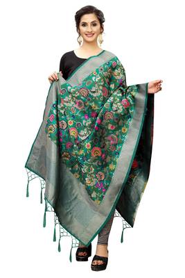 Rama Banarasi Silk Jacquard Woven Dupatta 3