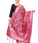 RaniPink Banarasi Silk Jacquard Woven Dupatta